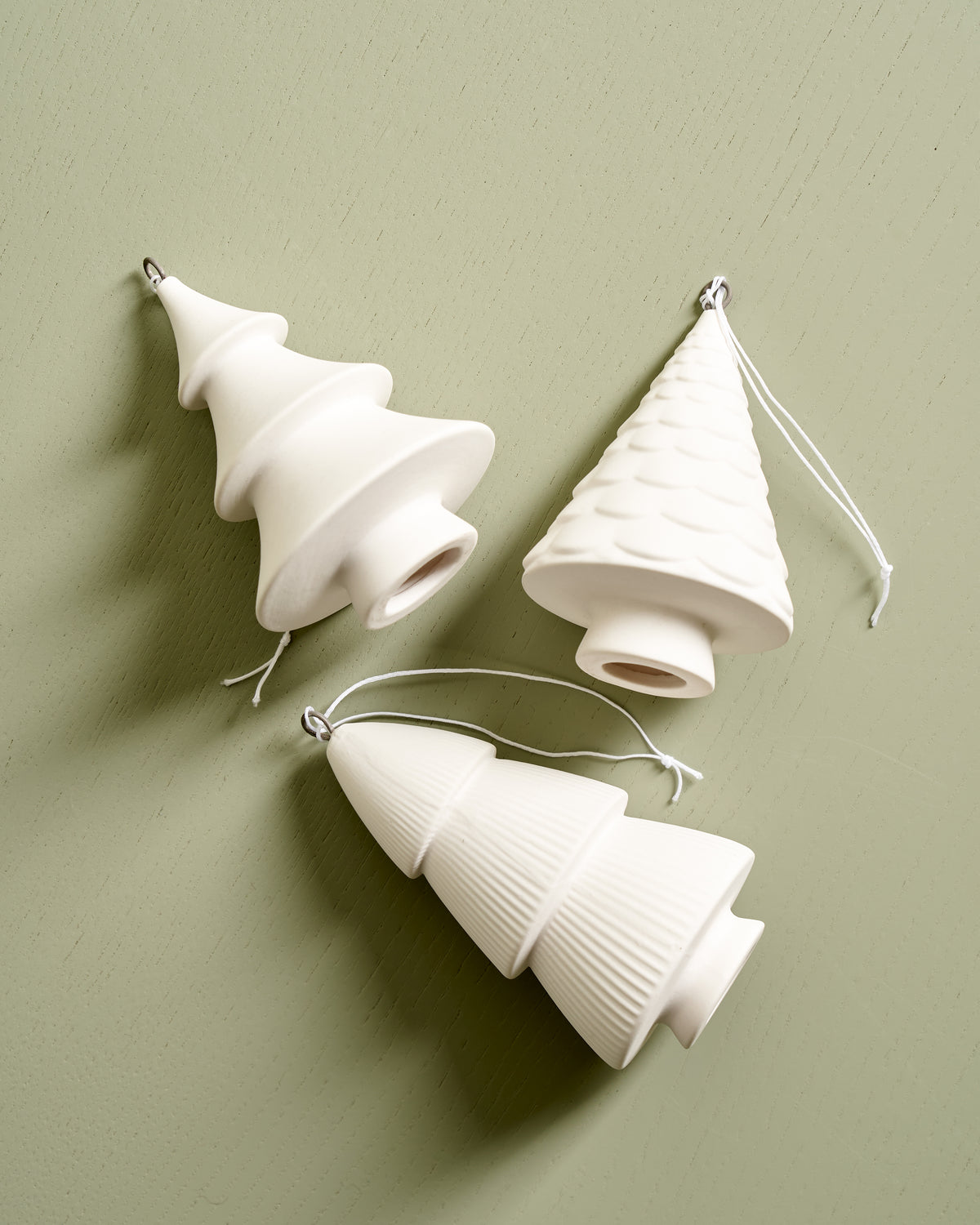 Set of 3 Hanging Christmas Tree Ornaments