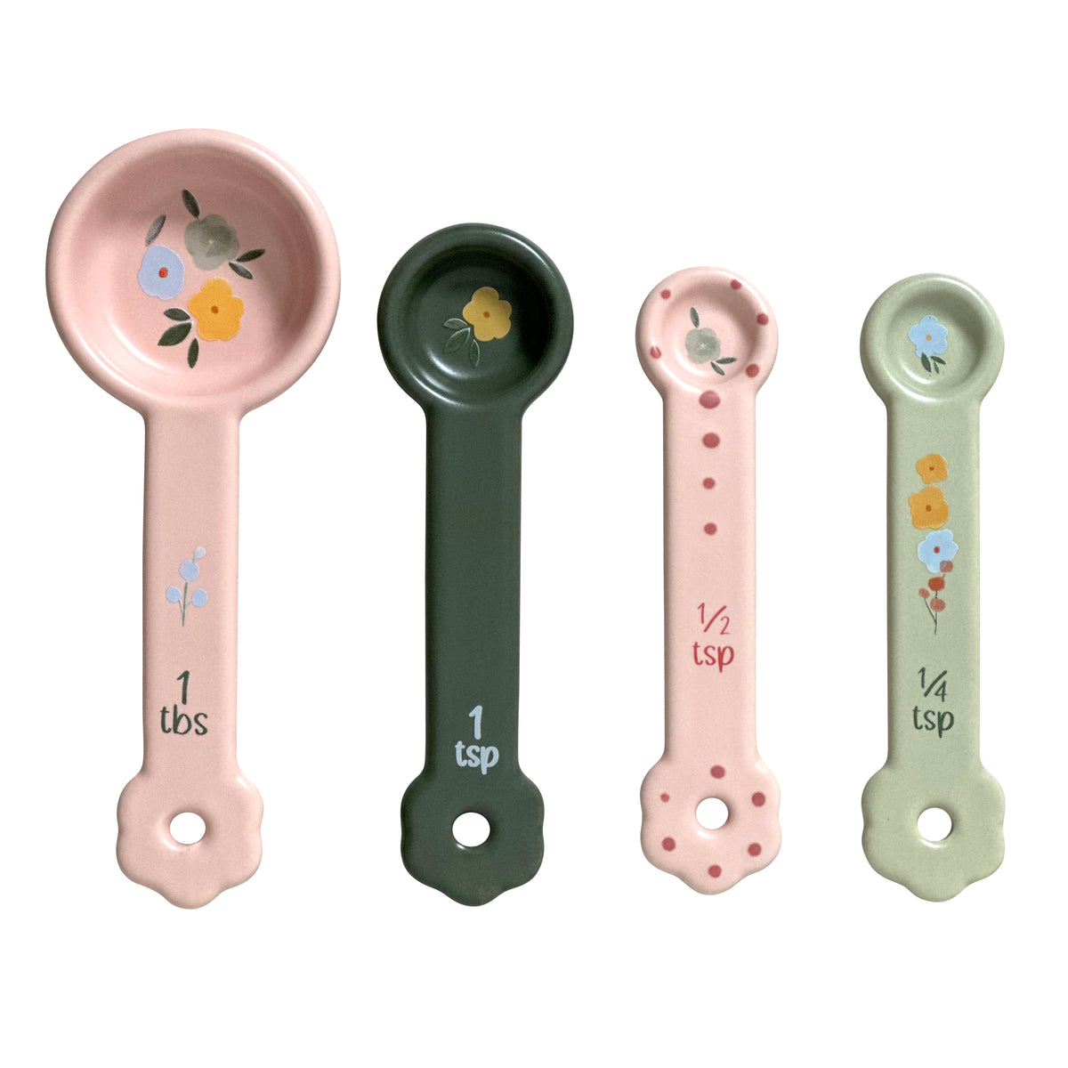 Set of 4 Measuring Spoons / Flower Market