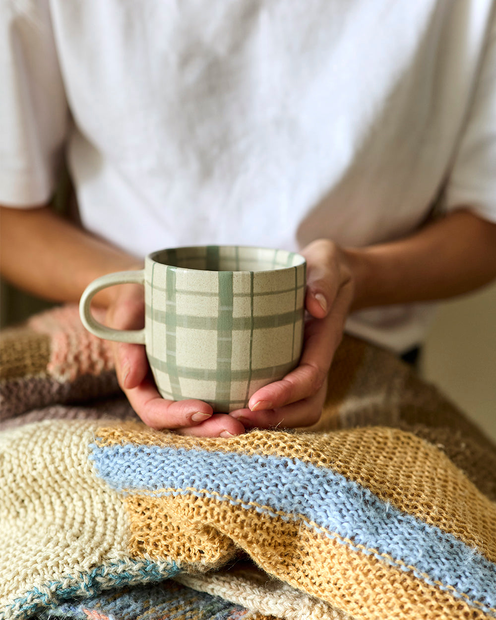 Duck Egg Check Mug / Cat&#39;s Pyjamas