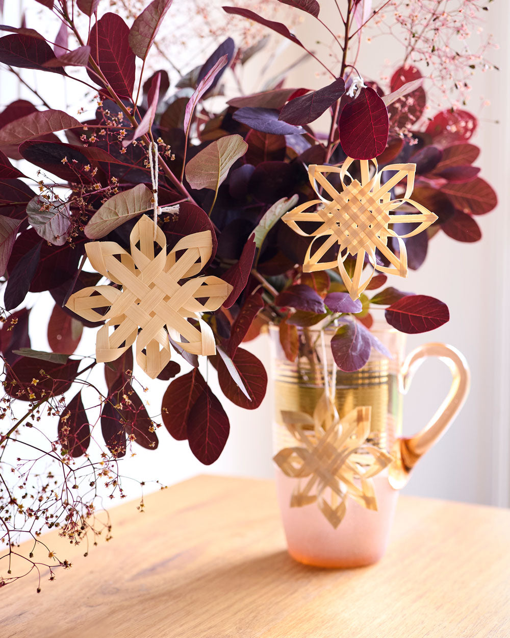 Set of 3 Woven Snowflake Decorations